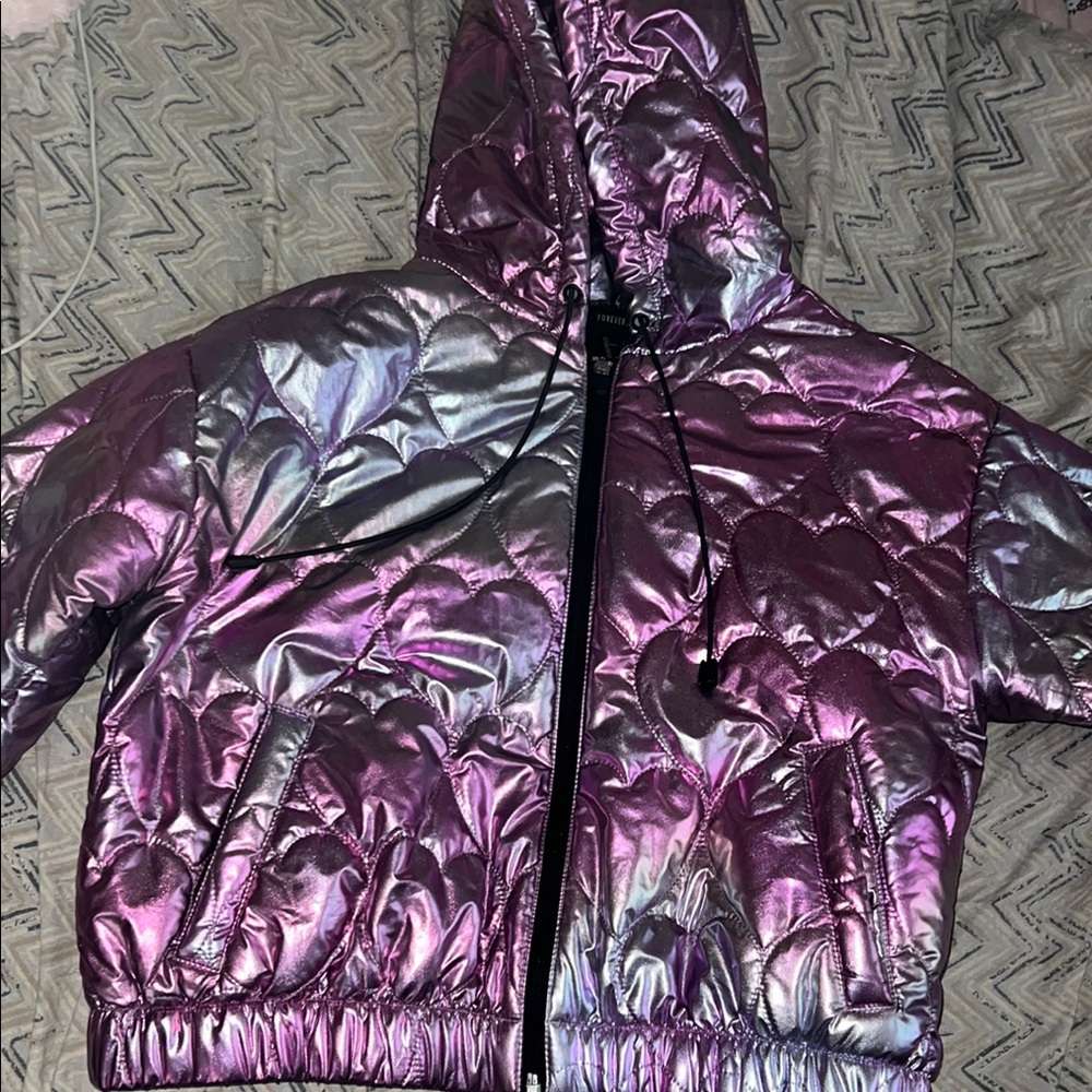 Metallic Hooded Jacket